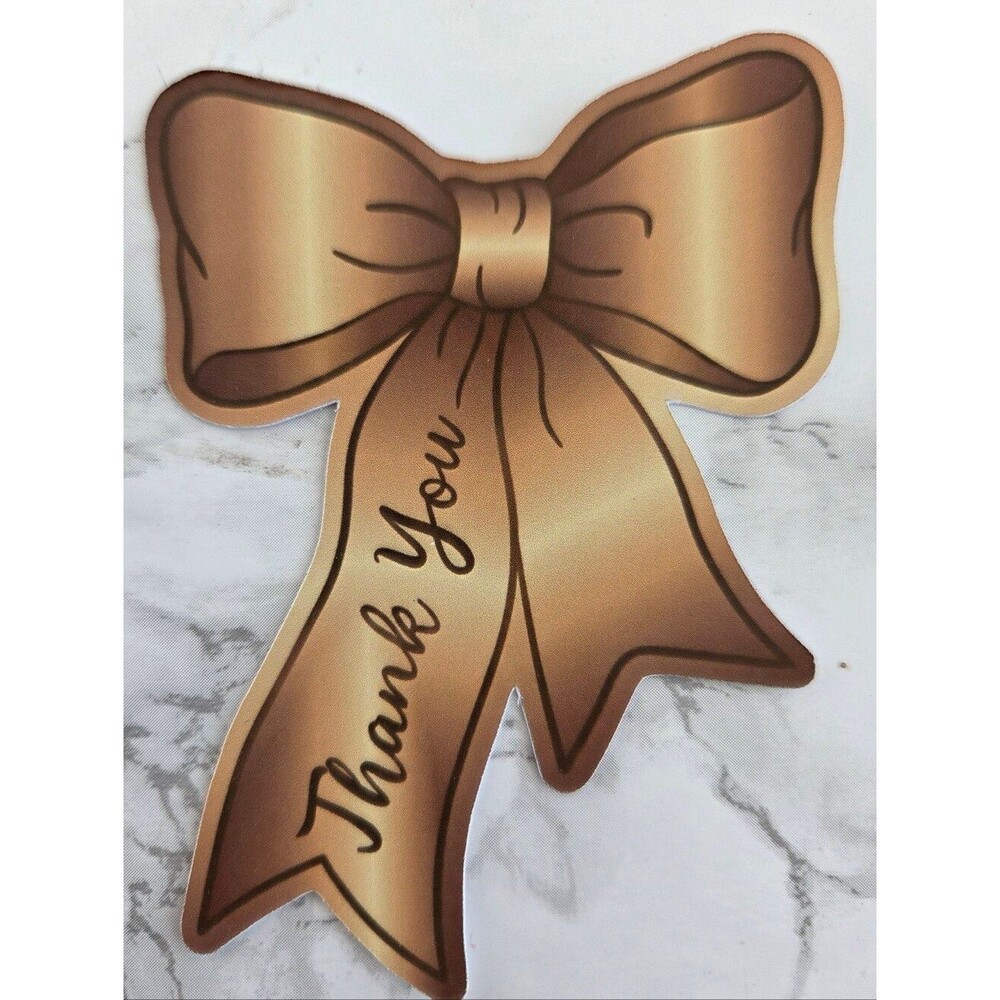 50 Gold  Bow Thank You Cards | Cute Gift Packaging Decoration